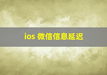 ios 微信信息延迟